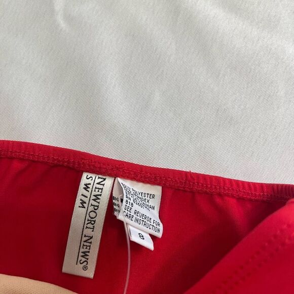 NWT Newport News Shape FX Red Bathing Suit Bottoms Size 8 High Cut 90s 2000s Y2K - Picture 3 of 6